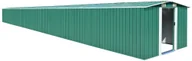 Altany ogrodowe - vidaXL Szopa ogrodowa, zielona, 257x990x181 cm, stal galwanizowana! 47036 - miniaturka - grafika 1