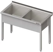 Stoły gastronomiczne - Stalgast Stół z basenem dwukomorowym W1200xD600xH850 mm(981376120) - miniaturka - grafika 1