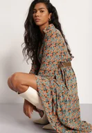 Sukienki - Zielona Sukienka Z Paskiem Asikias - miniaturka - grafika 1