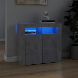 vidaXL Szafka z oświetleniem LED, szarość betonu, 80 x 35 x 75 cm - Szafki do salonu - miniaturka - grafika 2