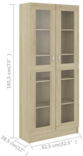 VidaXL Witryna, kolor dąb sonoma, 82,5x30,5x185,5 cm, płyta wiórowa 802771 VidaXL - Witryny - miniaturka - grafika 8