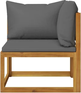 vidaXL 4-osobowa sofa ogrodowa z poduszkami, lite drewno akacjowe - Sofy ogrodowe - miniaturka - grafika 4