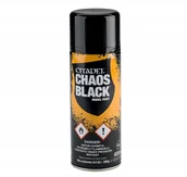 Akcesoria do gier planszowych - Citadel Chaos Black Spray 400ml podkład - miniaturka - grafika 1