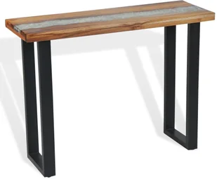 vidaXL Stolik typu konsola, drewno tekowe, 100 x 35 75 cm - Konsole i sekretarzyki - miniaturka - grafika 5