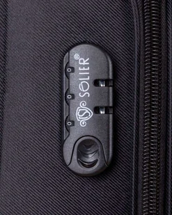 Solier Luggage Średnia walizka miękka M Solier STL1316 czarno-brązowa - Walizki - miniaturka - grafika 4