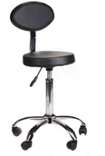 Krzesła i taborety kosmetyczne - Beauty System Taboret kosmetyczny z oparciem BH-7289 Czarny BSBH-7289/127 - miniaturka - grafika 1
