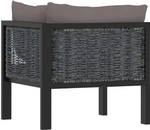 vidaXL Modułowe siedzisko narożne lewy podłokietnik, rattan PE, szare - Meble modułowe i akcesoria - miniaturka - grafika 12