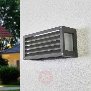 LAMPENWELT.COM Kinkiet zewnętrzny Aurelien, w paski, ciemnoszary - Lampy ogrodowe - miniaturka - grafika 2