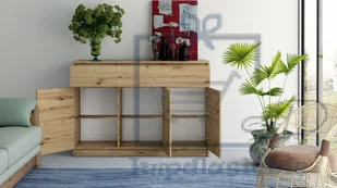 KOMODA SZAFKA 3D3S 120CM DĄB ARTISAN DRZWI SZUFLADY - Komody - miniaturka - grafika 4