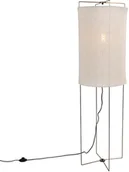 Lampy stojące - QAZQA Designerska lampa podłogowa mosiądz klosz beżowy lniany - Rich - miniaturka - grafika 1