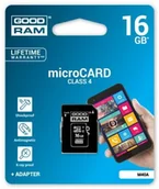 Karty pamięci - Goodram microSDHC Class 4 16GB + adapter (M40A-0160R11) - miniaturka - grafika 1