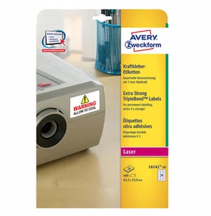 Avery Zweckform Zweckform etykiety 63.5mm x 33.9mm A4 białe 24 etykiety trzykrotnie silniejszy klej pakowany po 20 szt. L6141-20 do d - Etykiety do drukarek - miniaturka - grafika 7