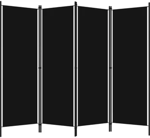 vidaXL Parawan 4-panelowy, czarny, 200 x 180 cm vidaXL - Parawany - miniaturka - grafika 2