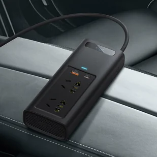Baseus In-car Inverter | Ładowarka samochodowa inwerter przetwornica 12V - 220V 150W USB-A USB-C PD QC3.0 CRNBQ-A01 - Ładowarki samochodowe - miniaturka - grafika 2