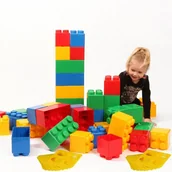 Klocki - Wader Quality Toys Zestaw Klocków XXL 24 Elementy + 24 łączniki 68019 - miniaturka - grafika 1