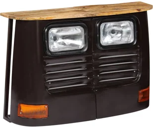 vidaXL Szafka inspirowana ciężarówką, lite drewno mango, szara - Szafki do salonu - miniaturka - grafika 2