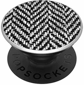 Uchwyty samochodowe do telefonów - PopSockets PopSockets PopGrip - Rozkładany uchwyt i podstawka do telefonów oraz tabletów z wymiennymi krążkami PopTops - Herringbone Black 800505 - miniaturka - grafika 1