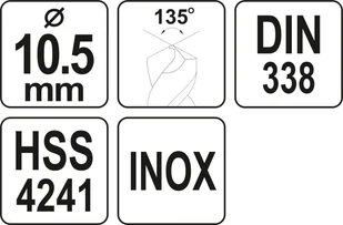 Yato WIERTŁO DO METALU HSS PREMIUM 10,5MM DO WIERCENIA W STALI INOX YT-44232 - Wiertła - miniaturka - grafika 4