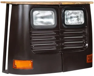 vidaXL Szafka inspirowana ciężarówką, lite drewno mango, szara - Szafki do salonu - miniaturka - grafika 3