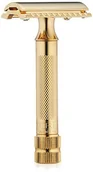 Maszynki do golenia i wkłady - Merkur of Solingen maszynka do golenia, wytrzymały, kolor złoty 9034003-Gold plated - miniaturka - grafika 1