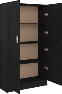 VidaXL Szafka na książki, czarna, 82,5 x 30,5 x 150 cm, płyta wiórowa 802724 VidaXL - Regały - miniaturka - grafika 5