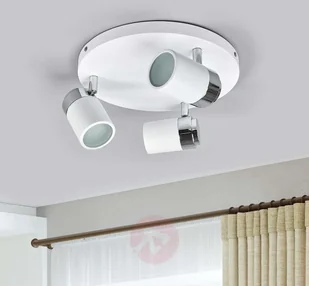 Lampenwelt Lampa sufitowa Kardo do łazienki, biało-chromowana - Lampy sufitowe - miniaturka - grafika 3