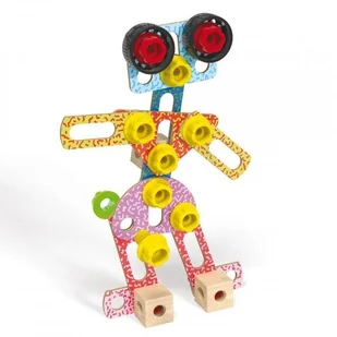 Quercetti Zestaw konstrukcyjny Tecno Wood Premium Kształty 52 elementów - Zabawki konstrukcyjne - miniaturka - grafika 10