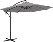 Parasole ogrodowe - Uniprodo Parasol ogrodowy wiszący ciemnoszary okrągły 300 cm uchylny UNI_UMBRELLA_R300DG_N - miniaturka - grafika 1