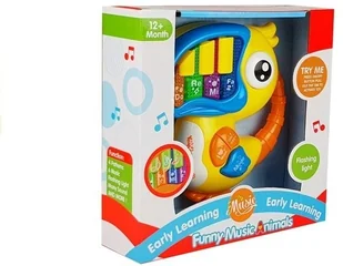 Import LEANToys Pianinko Organki Do Re Mi Papuga Żółte 4065 - Instrumenty muzyczne dla dzieci - miniaturka - grafika 4