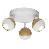 Lampy sufitowe - Brilliant Oświetlenie Scan Lampa w kształcie rondla z reflektorkami LED Biały, Jasne drewno, 3-punktowe (G59434/75) - miniaturka - grafika 1