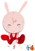 Lampy ścienne - Milagro Kinkiet zegar dziecięcy BUNNY LED CLOCK zegar-bunny - miniaturka - grafika 1