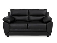 Sofy i kanapy - Vente-Unique Sofa 2-osobowa MANOA z materiału skóropodobnego - Czarny - miniaturka - grafika 1