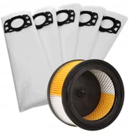 Filtry do odkurzaczy - Karcher Filtr okrągły + Worki 5X do WD4... WD5... - miniaturka - grafika 1