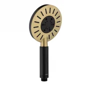 Zestawy prysznicowe - Tiger Splash Akcent Rainfall Zestaw prysznicowy natynkowy z termostatem z deszczownicą czarny/mosiądz 1715145646 - miniaturka - grafika 1