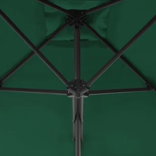 vidaXL Parasol ogrodowy na słupku stalowym, 250 x 250 cm, zielony - Parasole ogrodowe - miniaturka - grafika 3