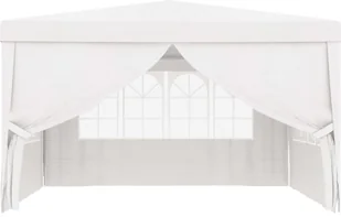 vidaXL Namiot imprezowy ze ściankami, 4x4 m, biały, 90 g/m - Altany ogrodowe - miniaturka - grafika 5