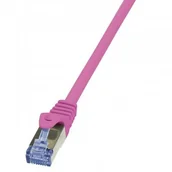 Kable miedziane - LogiLink Patchcord CQ3019S Cat.6A S/FTP 0,25m różowy CQ3019S - miniaturka - grafika 1