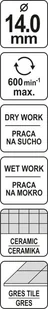 Yato WIERTŁO DO GRESU 14MM YT-60426 - Wiertła - miniaturka - grafika 4
