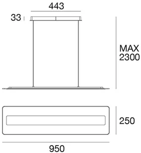 Linea Light Lampa wisząca LED Antille, szkło, prostokąt, miedź - Lampy sufitowe - miniaturka - grafika 2