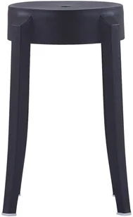 vidaXL Stołki sztaplowane, 4 szt., czarne, plastikowe - Taborety i hokery - miniaturka - grafika 4