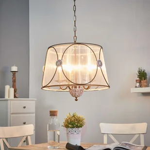 Lampa wisząca Letizia z prześwitującą organzą - Lampy sufitowe - miniaturka - grafika 3