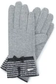 Rękawiczki - Wittchen Damskie rękawiczki z wykończeniem w pepitkę 47-6-117-8 - miniaturka - grafika 1