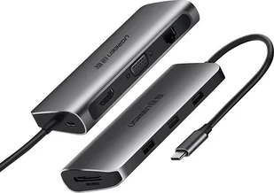 UGREEN Adapter hub 9w1 UGREEN USB-C do HDMI 4K, 3x USB 3.0, Typ-C PD, RJ45, SD, Micro SD, VGA UGR130 - Adaptery i przejściówki - miniaturka - grafika 4