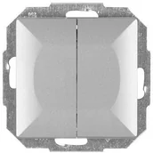 Wyłączniki światła i elektryczne - Abex Perła srebrny) łącznik podwójny schodowy WP-2/5P WP-2/5P-srebrny - miniaturka - grafika 1