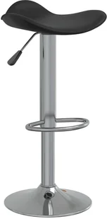 vidaXL Stołek barowy, czarny, chromowana stal i sztuczna skóra - Taborety i hokery - miniaturka - grafika 2