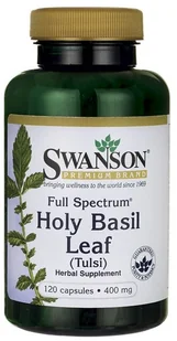SWANSON Full Spectrum Holy Basil Liść bazylii 400mg 120 kapsułek - Witaminy i minerały dla sportowców - miniaturka - grafika 2