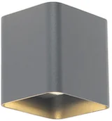 Lampy ogrodowe - QAZQA Nowoczesna lampa ścienna ciemnoszara z diodami LED IP54 kwadratowa - Evi - miniaturka - grafika 1