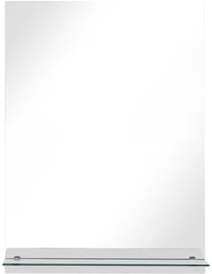 vidaXL Lustro ścienne z półką, 50x70 cm, hartowane szkło - Lustra - miniaturka - grafika 9