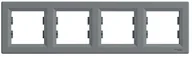 Klawisze i ramki - Schneider Electric Ramka poczwórna Asfora pozioma stal EPH5801462 - miniaturka - grafika 1