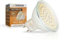 Żarówki LED - sebson MR16 lampa SMD LED o mocy 3,5 W, zamiennik tradycyjnych żarówek o mocy 30 W, gwint GU5,3, ciepła biała barwa światła, natężenie światła 280 lm, kąt świecenia 110°, zestaw 1-cz. MR16_SMD5060 - miniaturka - grafika 1